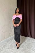 Pembe Önü Fiyonklu Elbise resmi